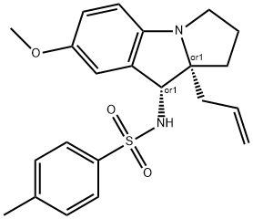 Benzenesulfonamide, 4-methyl-N-[(9R,9aR)-2,3,9,9a-tetrahydro-7-methoxy-9a-(2-propen-1-yl)-1H-pyrrolo[1,2-a]indol-9-yl]-, rel- Structure