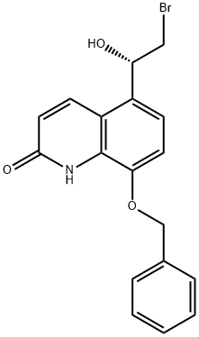 2(1H)-Quinolinone, 5-[(1S)-2-bromo-1-hydroxyethyl]-8-(phenylmethoxy)- Structure