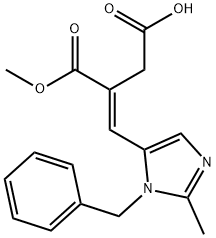 Butanedioic acid, 2-[[2-methyl-1-(phenylmethyl)-1H-imidazol-5-yl]methylene]-, 1-methyl ester, (2E)- Structure