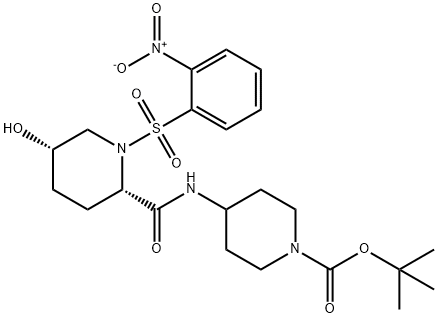 1-Piperidinecarboxylic acid, 4-[[[(2S,5S)-5-hydroxy-1-[(2-nitrophenyl)sulfonyl]-2-piperidinyl]carbonyl]amino]-, 1,1-dimethylethyl ester Structure