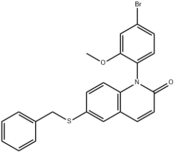 6-(Benzylthio)-1-(4-bromo-2-methoxyphenyl)quinolin-2(1H)-one 구조식 이미지