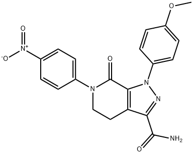 1H-Pyrazolo[3,4-c]pyridine-3-carboxamide, 4,5,6,7-tetrahydro-1-(4-methoxyphenyl)-6-(4-nitrophenyl)-7-oxo- 구조식 이미지