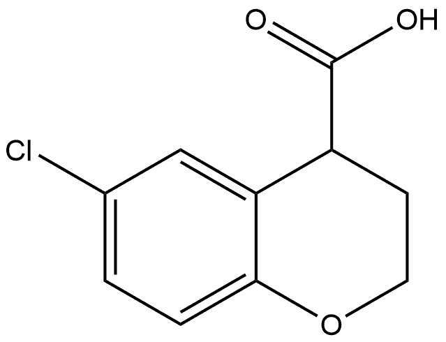 (-)-6-Chloro-3,4-dihydro-2H-1-benzopyran-4-carboxylic acid Structure