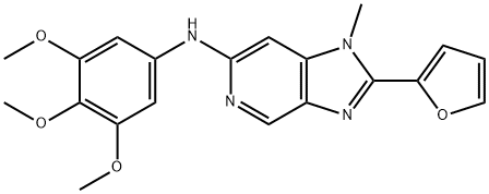 1H-Imidazo[4,5-c]pyridin-6-amine, 2-(2-furanyl)-1-methyl-N-(3,4,5-trimethoxyphenyl)- Structure