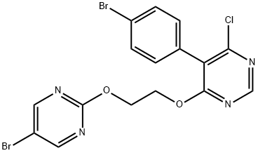 Pyrimidine, 5-(4-bromophenyl)-4-[2-[(5-bromo-2-pyrimidinyl)oxy]ethoxy]-6-chloro- Structure