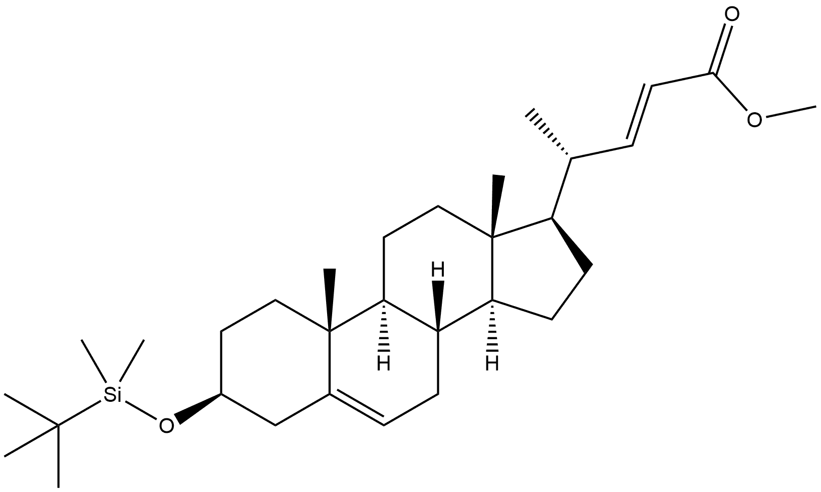 Chola-5,22-dien-24-oic acid, 3-[[(1,1-dimethylethyl)dimethylsilyl]oxy]-, methyl ester, (3β,22E)- (9CI) Structure