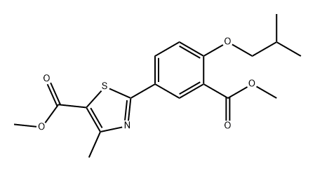 5-Thiazolecarboxylic acid, 2-[3-(methoxycarbonyl)-4-(2-methylpropoxy)phenyl]-4-methyl-, methyl ester Structure