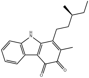 3H-Carbazole-3,4(9H)-dione, 2-methyl-1-[(3S)-3-methylpentyl]- Structure