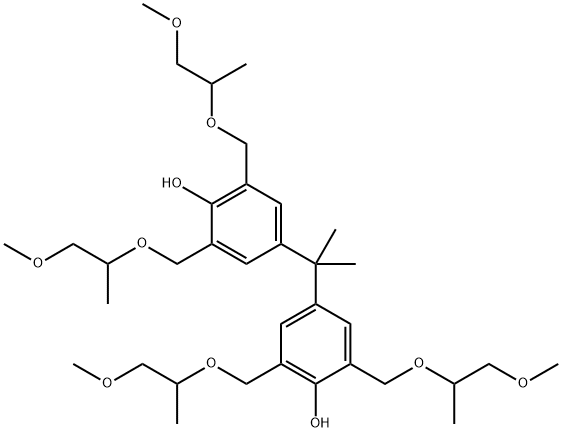 Phenol, 4,4'-(1-methylethylidene)bis[2,6-bis[(2-methoxy-1-methylethoxy)methyl]- Structure