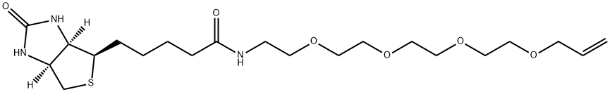 1H-Thieno[3,4-d]imidazole-4-pentanamide, hexahydro-2-oxo-N-3,6,9,12-tetraoxapentadec-14-en-1-yl-, (3aR,4R,6aS)- Structure