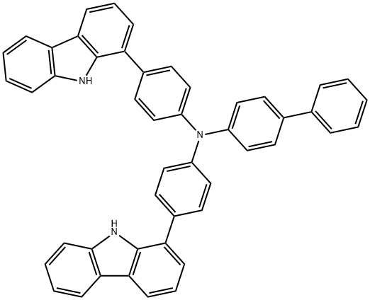 [1,1'-Biphenyl]-4-amine, N,N-bis[4-(9H-carbazol-1-yl)phenyl]- Structure