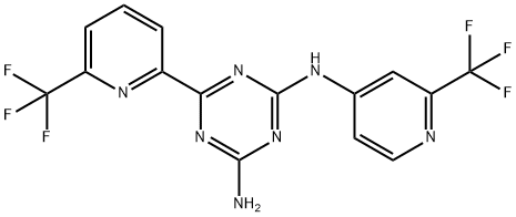 1,3,5-Triazine-2,4-diamine, N2-[2-(trifluoromethyl)-4-pyridinyl]-6-[6-(trifluoromethyl)-2-pyridinyl]- Structure