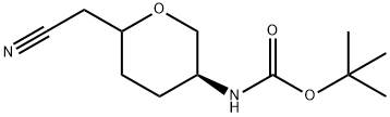 Carbamic acid, N-[(3S)-6-(cyanomethyl)tetrahydro-2H-pyran-3-yl]-, 1,1-dimethylethyl ester Structure