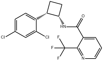 3-Pyridinecarboxamide, N-[(1S,2S)-2-(2,4-dichlorophenyl)cyclobutyl]-2-(trifluoromethyl)- Structure