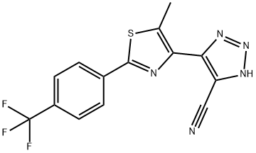1H-1,2,3-Triazole-5-carbonitrile, 4-[5-methyl-2-[4-(trifluoromethyl)phenyl]-4-thiazolyl]- Structure