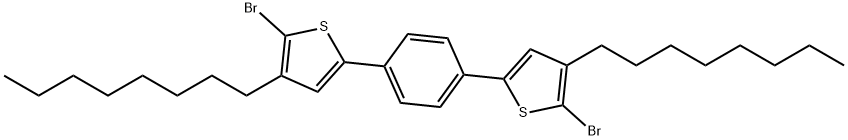 Thiophene, 2,2'-(1,4-phenylene)bis[5-bromo-4-octyl- Structure