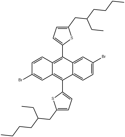 5,5'-(2,6-dibromoanthracene-9,10-diyl)bis(2-(2-ethylhexyl)thiophene) Structure