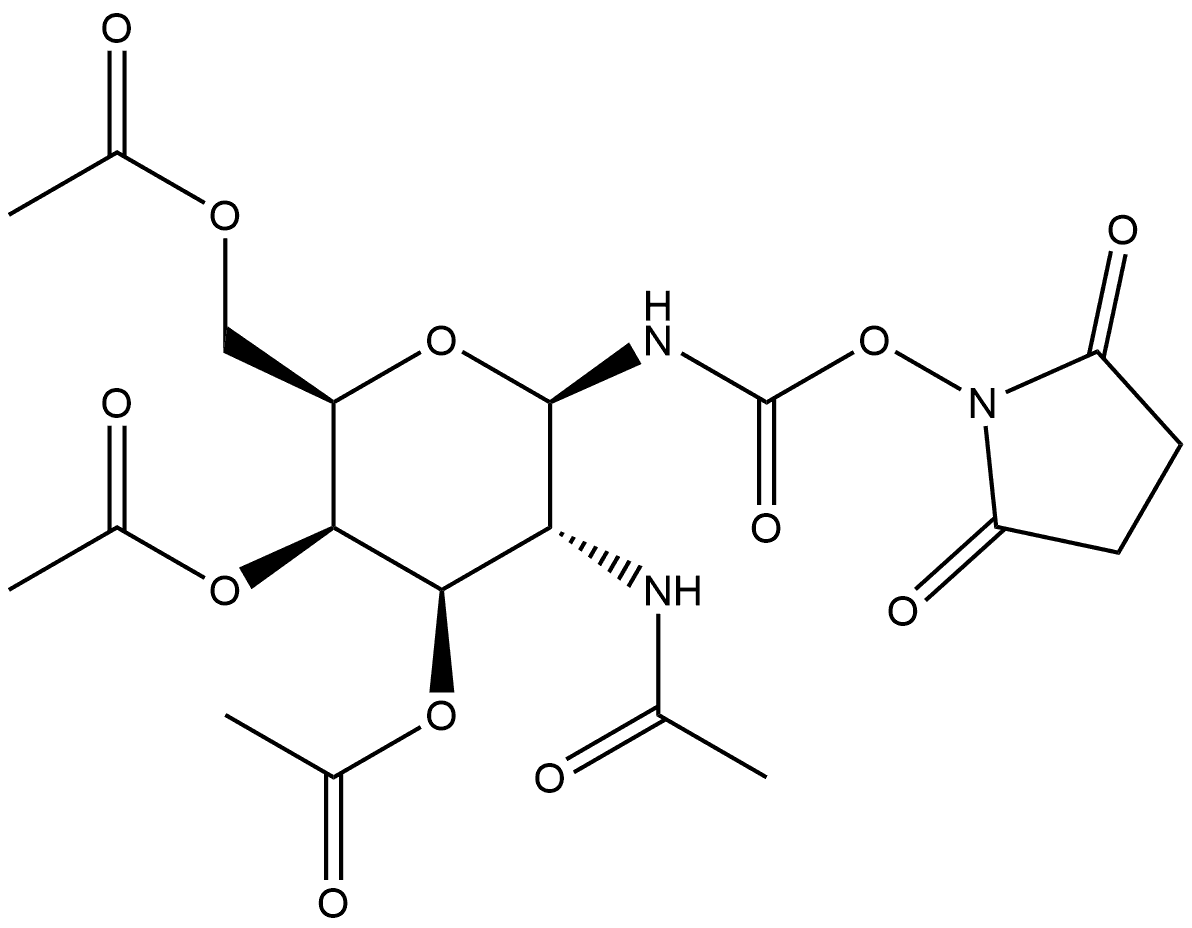 2,5-Dioxo-1-pyrrolidinyl N-[3,4,6-tri-O-acetyl-2-(acetylamino)-2-deoxy-β-D-galactopyranosyl]carbamate Structure