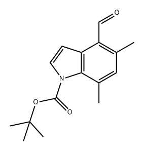 1H-Indole-1-carboxylic acid, 4-formyl-5,7-dimethyl-, 1,1-dimethylethyl ester 구조식 이미지