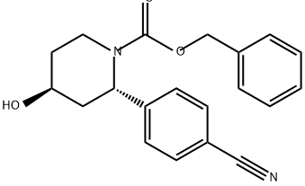 1-Piperidinecarboxylic acid, 2-(4-cyanophenyl)-4-hydroxy-, phenylmethyl ester, (2S,4S)- Structure