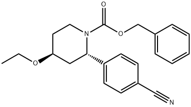 1-Piperidinecarboxylic acid, 2-(4-cyanophenyl)-4-ethoxy-, phenylmethyl ester, (2S,4S)- Structure