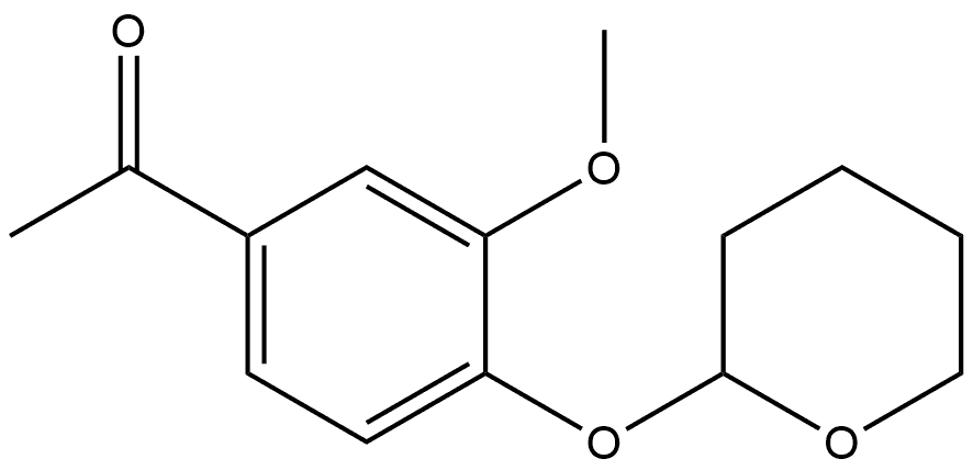 1-[3-Methoxy-4-[(tetrahydro-2H-pyran-2-yl)oxy]phenyl]ethanone Structure