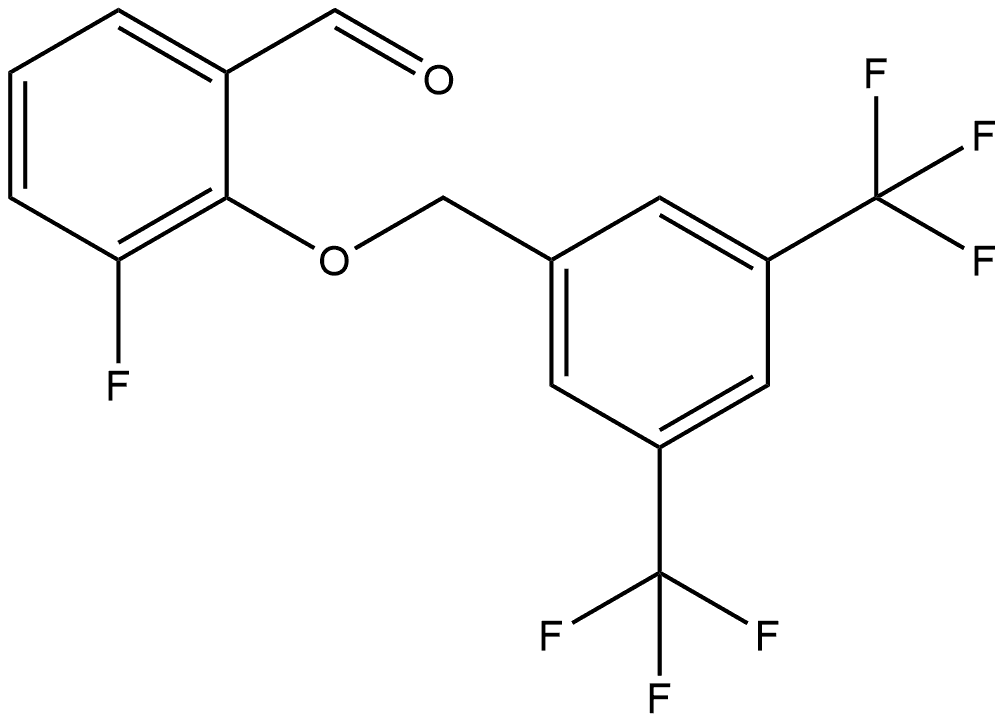 2-[[3,5-Bis(trifluoromethyl)phenyl]methoxy]-3-fluorobenzaldehyde Structure