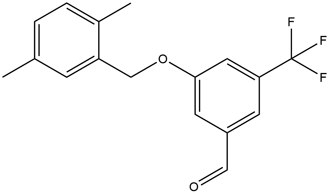 3-[(2,5-Dimethylphenyl)methoxy]-5-(trifluoromethyl)benzaldehyde Structure