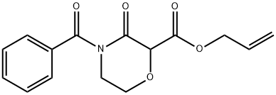2-Morpholinecarboxylic acid, 4-benzoyl-3-oxo-, 2-propen-1-yl ester 구조식 이미지
