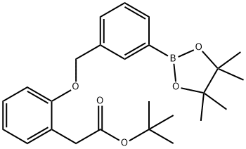 Benzeneacetic acid, 2-[[3-(4,4,5,5-tetramethyl-1,3,2-dioxaborolan-2-yl)phenyl]methoxy]-, 1,1-dimethylethyl ester 구조식 이미지