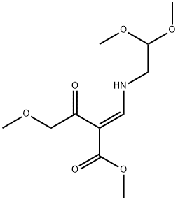 Butanoic acid, 2-[[(2,2-dimethoxyethyl)amino]methylene]-4-methoxy-3-oxo-, methyl ester, (2E)- 구조식 이미지