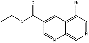 1,7-Naphthyridine-3-carboxylic acid, 5-bromo-, ethyl ester 구조식 이미지