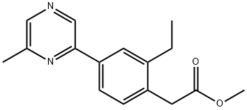 Methyl 2-ethyl-4-(6-methyl-2-pyrazinyl)benzeneacetate Structure