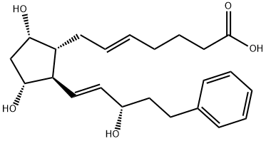 5-Heptenoic acid, 7-[(1R,2R,3R,5S)-3,5-dihydroxy-2-[(1E,3S)-3-hydroxy-5-phenyl-1-penten-1-yl]cyclopentyl]-, (5E)- Structure