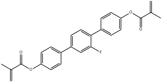 2-Propenoic acid, 2-methyl-, 2'-fluoro[1,1':4',1''-terphenyl]-4,4''-diyl ester (9CI) Structure