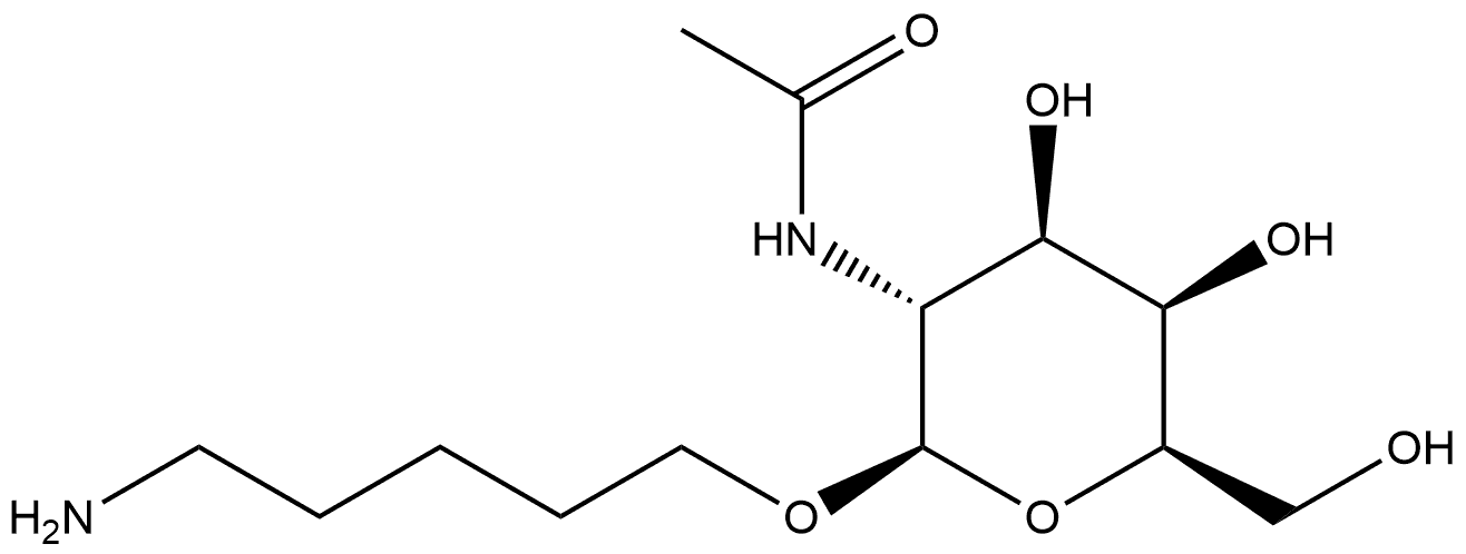 β-D-Galactopyranoside, 5-aminopentyl 2-(acetylamino)-2-deoxy- Structure