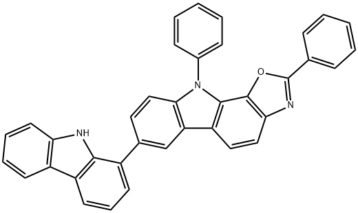 10H-Oxazolo[5,4-a]carbazole, 7-(9H-carbazol-1-yl)-2,10-diphenyl- Structure