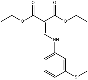 Propanedioic acid, 2-[[[3-(methylthio)phenyl]amino]methylene]-, 1,3-diethyl ester Structure