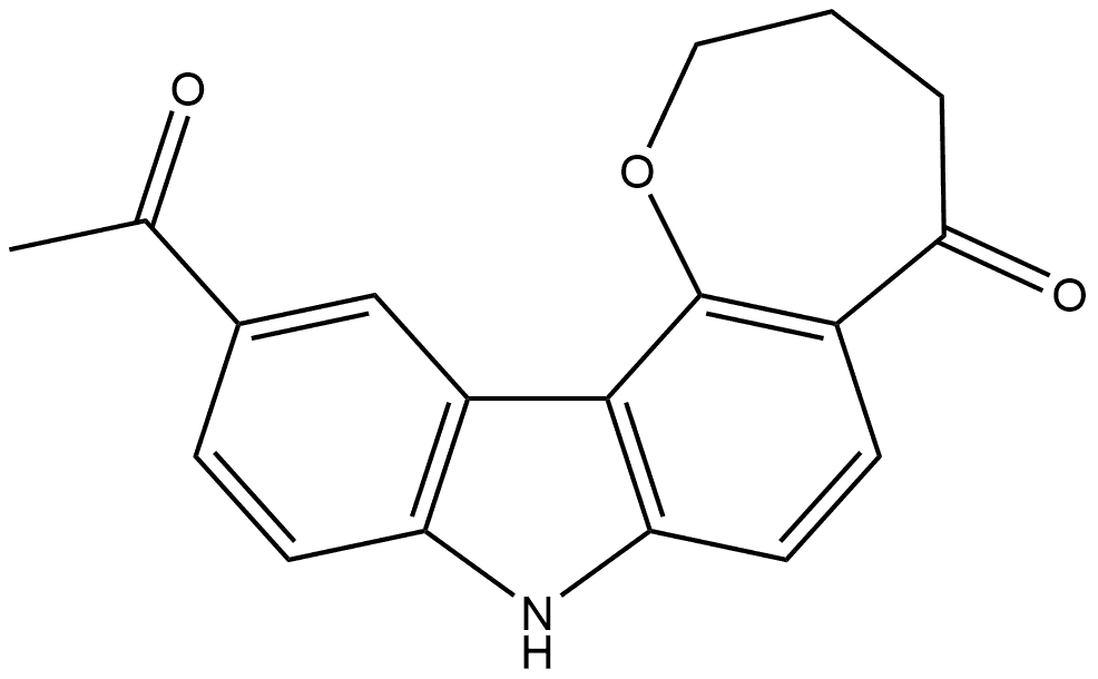 11-Acetyl-2,3,4,8-tetrahydro-5H-oxepino[3,2-c]carbazol-5-one Structure