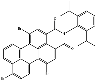 1H-Perylo[3,4-cd]pyridine-1,3(2H)-dione, 2-[2,6-bis(1-methylethyl)phenyl]-5,8,12-tribromo- Structure