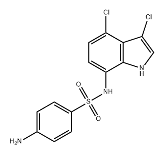 Benzenesulfonamide, 4-amino-N-(3,4-dichloro-1H-indol-7-yl)- Structure