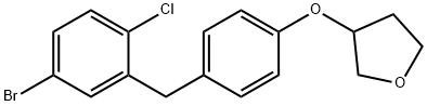 Furan, 3-[4-[(5-bromo-2-chlorophenyl)methyl]phenoxy]tetrahydro- Structure