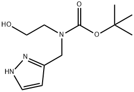 Carbamic acid, N-(2-hydroxyethyl)-N-(1H-pyrazol-3-ylmethyl)-, 1,1-dimethylethyl ester Structure