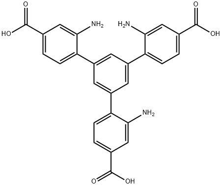 [1,1':3',1''-Terphenyl]-4,4''-dicarboxylic acid, 2,2''-diamino-5'-(2-amino-4-carboxyphenyl)- Structure