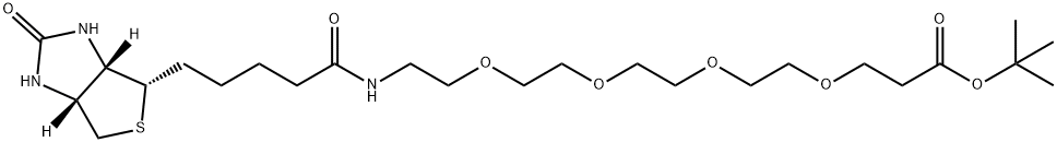 4,7,10,13-Tetraoxa-16-azaheneicosanoic acid, 21-[(3aS,4S,6aR)-hexahydro-2-oxo-1H-thieno[3,4-d]imidazol-4-yl]-17-oxo-, 1,1-dimethylethyl ester 구조식 이미지