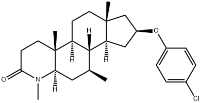 2H-Indeno[5,4-f]quinolin-2-one, 8-(4-chlorophenoxy)hexadecahydro-1,4a,6a,10-tetramethyl-, (4aR,4bS,6aR,8S,9aS,9bS,10S,11aR)- Structure