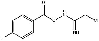 Benzoic acid, 4-fluoro-, (2-chloro-1-iminoethyl)azanyl ester Structure