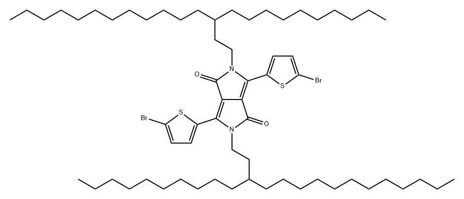 Pyrrolo[3,4-c]pyrrole-1,4-dione, 3,6-bis(5-bromo-2-thienyl)-2,5-bis(3-decylpentadecyl)-2,5-dihydro- Structure