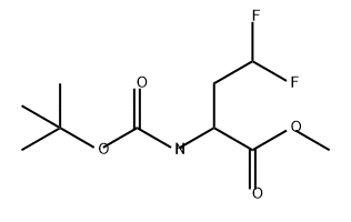 Butanoic acid, 2-[[(1,1-dimethylethoxy)carbonyl]amino]-4,4-difluoro-, methyl ester Structure