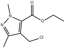 1H-Pyrazole-5-carboxylic acid, 4-(chloromethyl)-1,3-dimethyl-, ethyl ester Structure